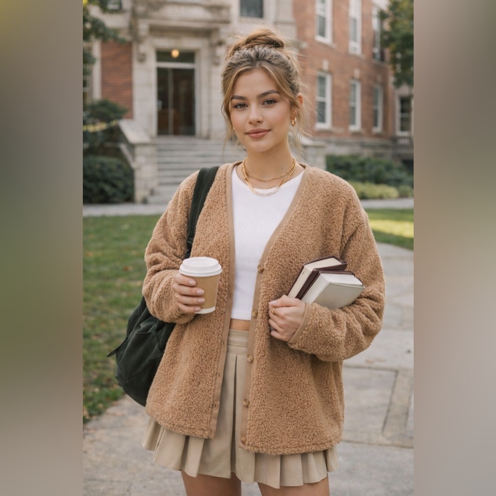 The Koolaburra by UGG Popcorn Sherpa Cozy Loungewear Boyfriend Cardigan